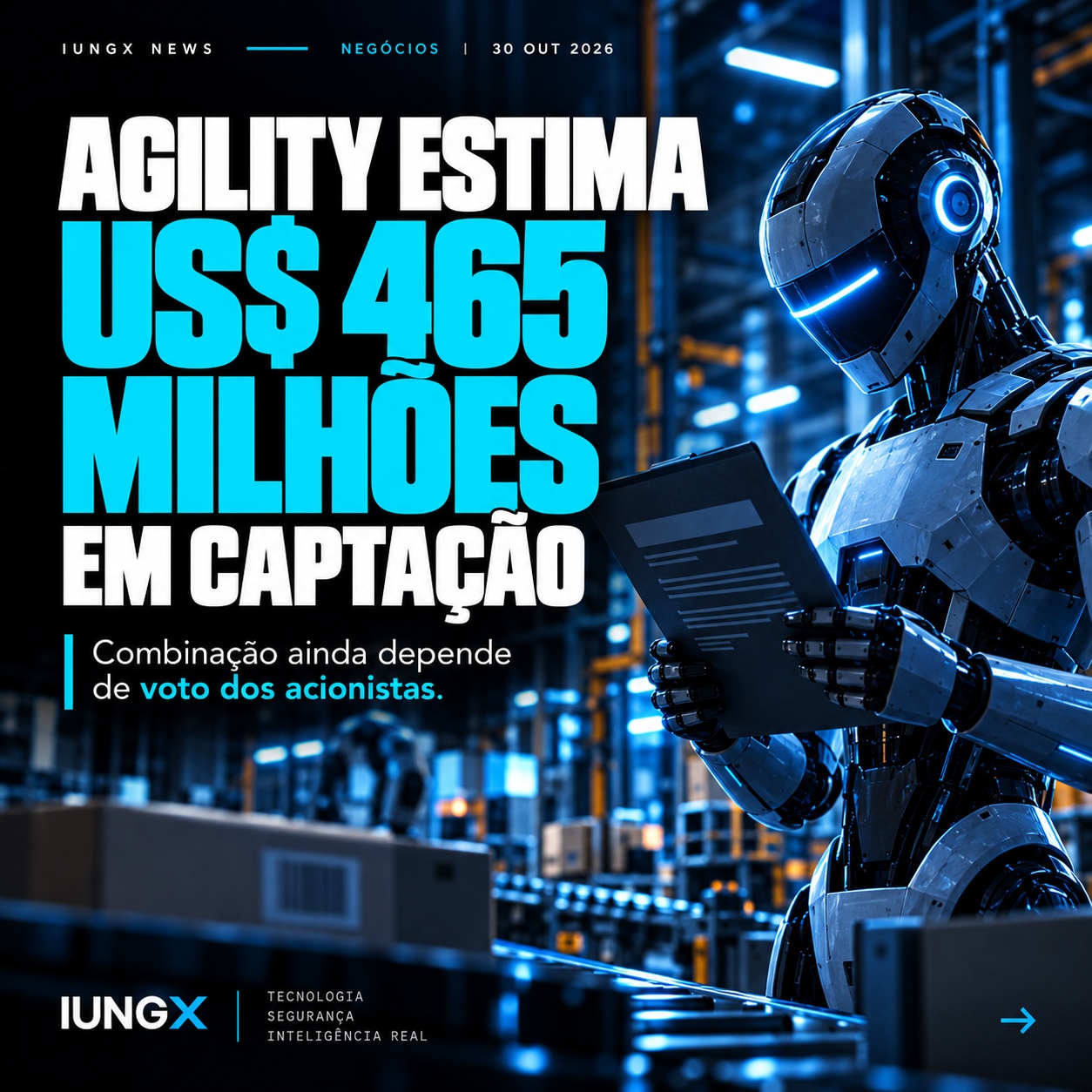 Agility estima captação de US$ 465 milhões